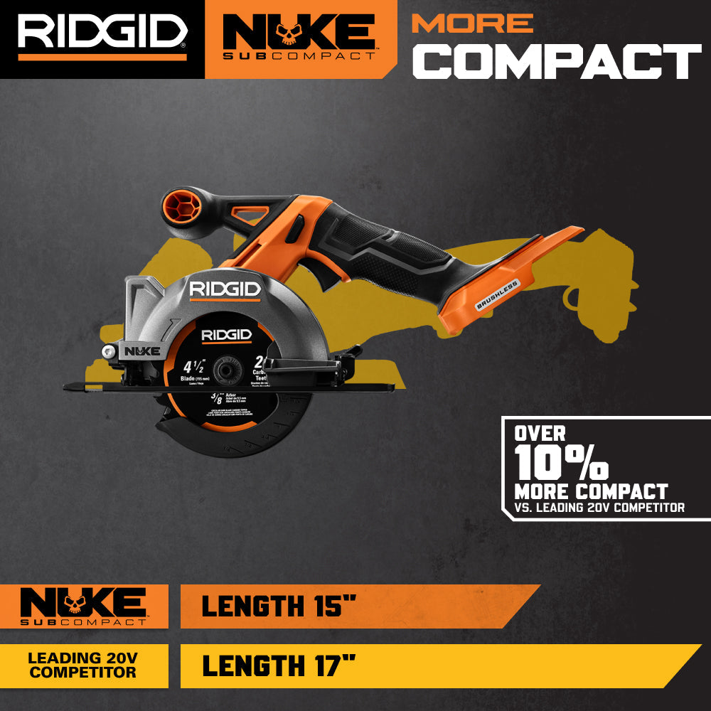 18V NUKE SubCompact Brushless 4-1/2” Circular Saw