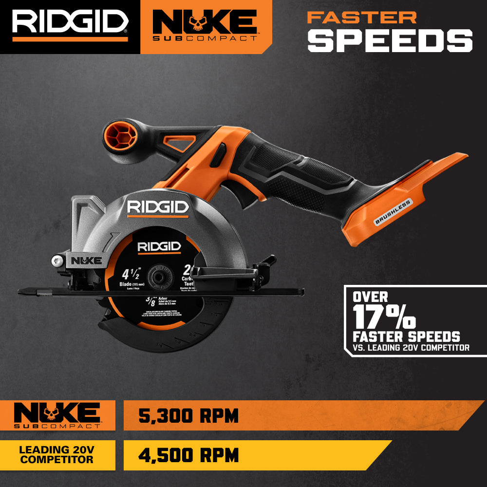 18V NUKE SubCompact Brushless 4-1/2” Circular Saw