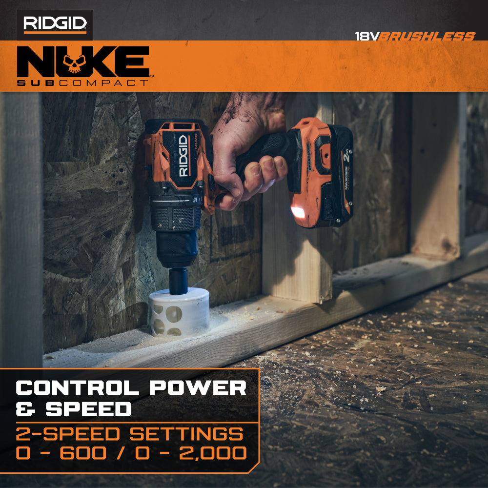 18V NUKE SubCompact Brushless 1/2" Drill/Driver Kit
