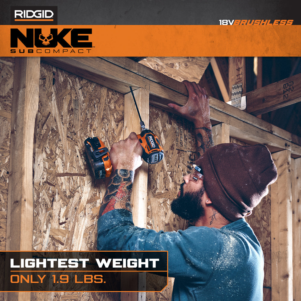 18V NUKE Subcompact Brushless 1/4" Impact Driver Kit