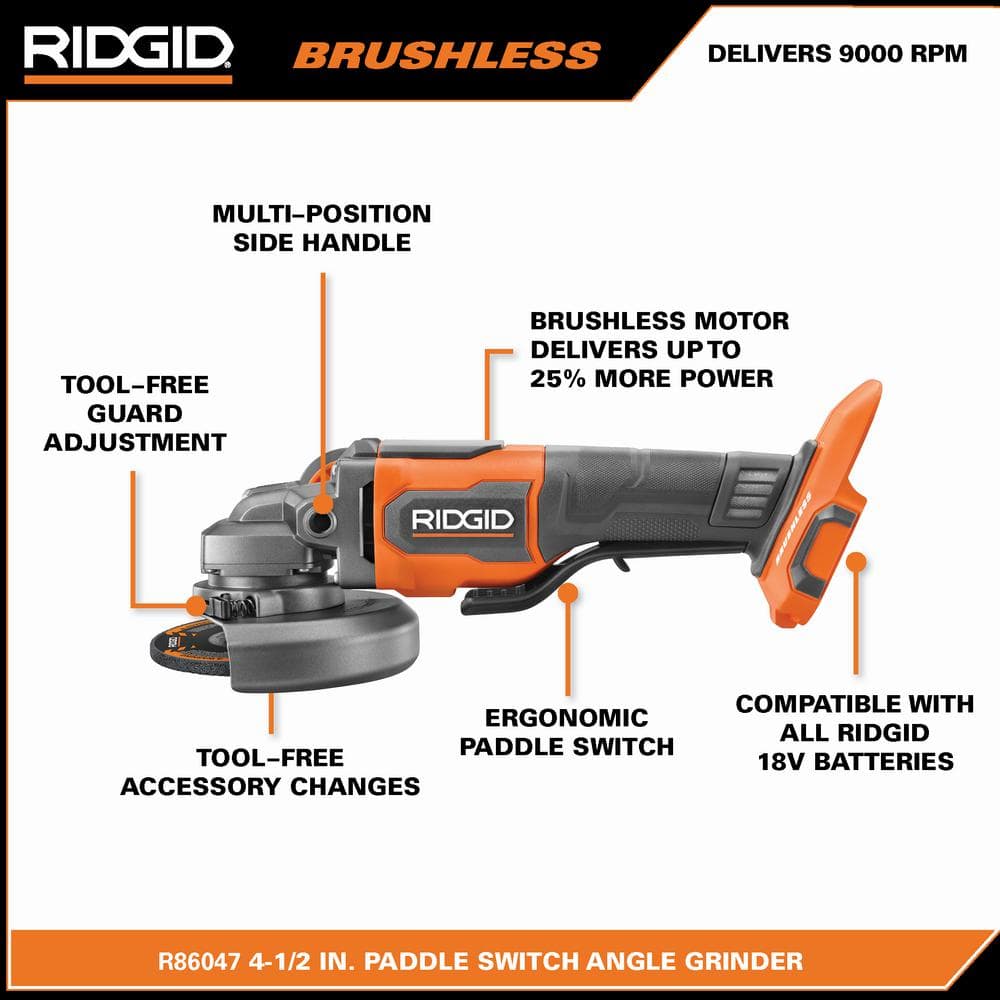 18V Brushless Cordless 4-1/2 in. Angle Grinder Kit with 4.0 Ah Battery and Charger