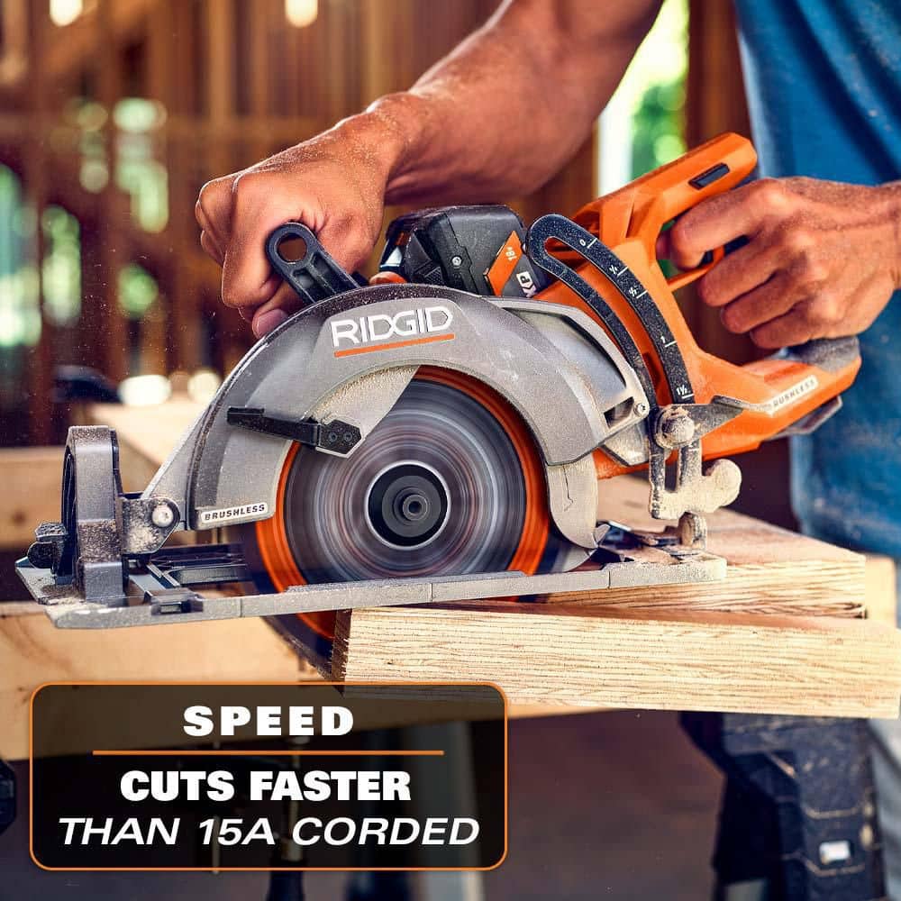 18V Brushless Cordless 7-1/4 in. Rear Handle Circular Saw Kit with 8.0 Ah MAX Output Battery, 18V Charger and Bag
