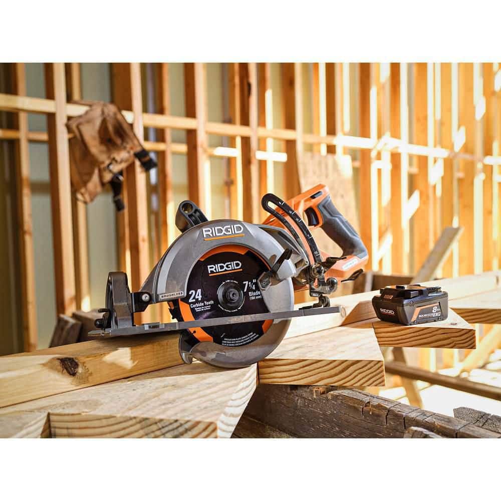 18V Brushless Cordless 7-1/4 in. Rear Handle Circular Saw Kit with 8.0 Ah MAX Output Battery, 18V Charger and Bag