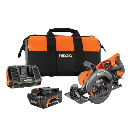 18V Brushless Cordless 7-1/4 in. Rear Handle Circular Saw Kit with 8.0 Ah MAX Output Battery, 18V Charger and Bag