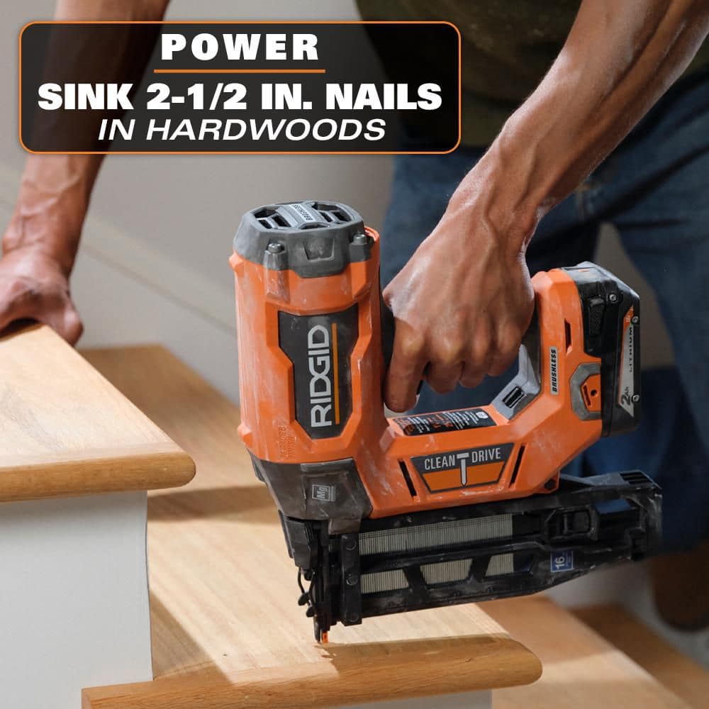 18V Brushless Cordless 16-Gauge 2-1/2 in. Straight Finish Nailer (Tool only)