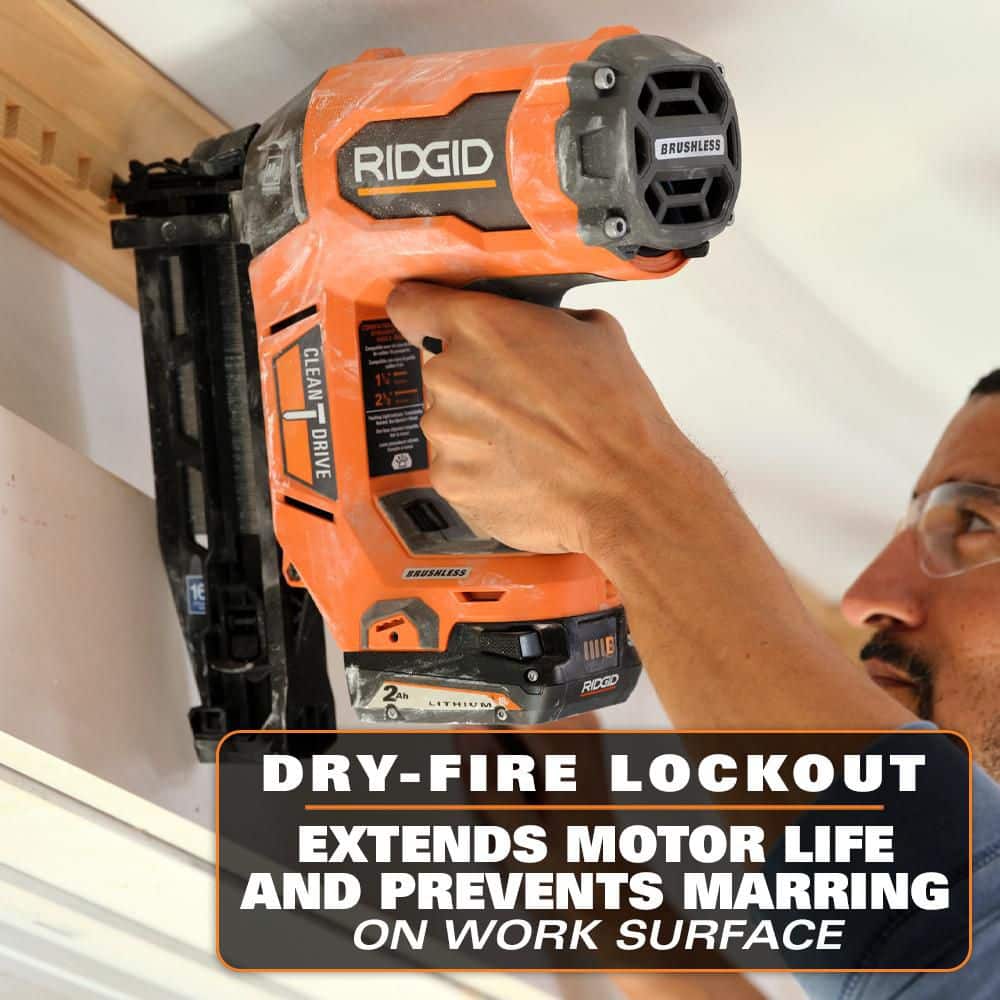 18V Brushless Cordless 16-Gauge 2-1/2 in. Straight Finish Nailer (Tool only)