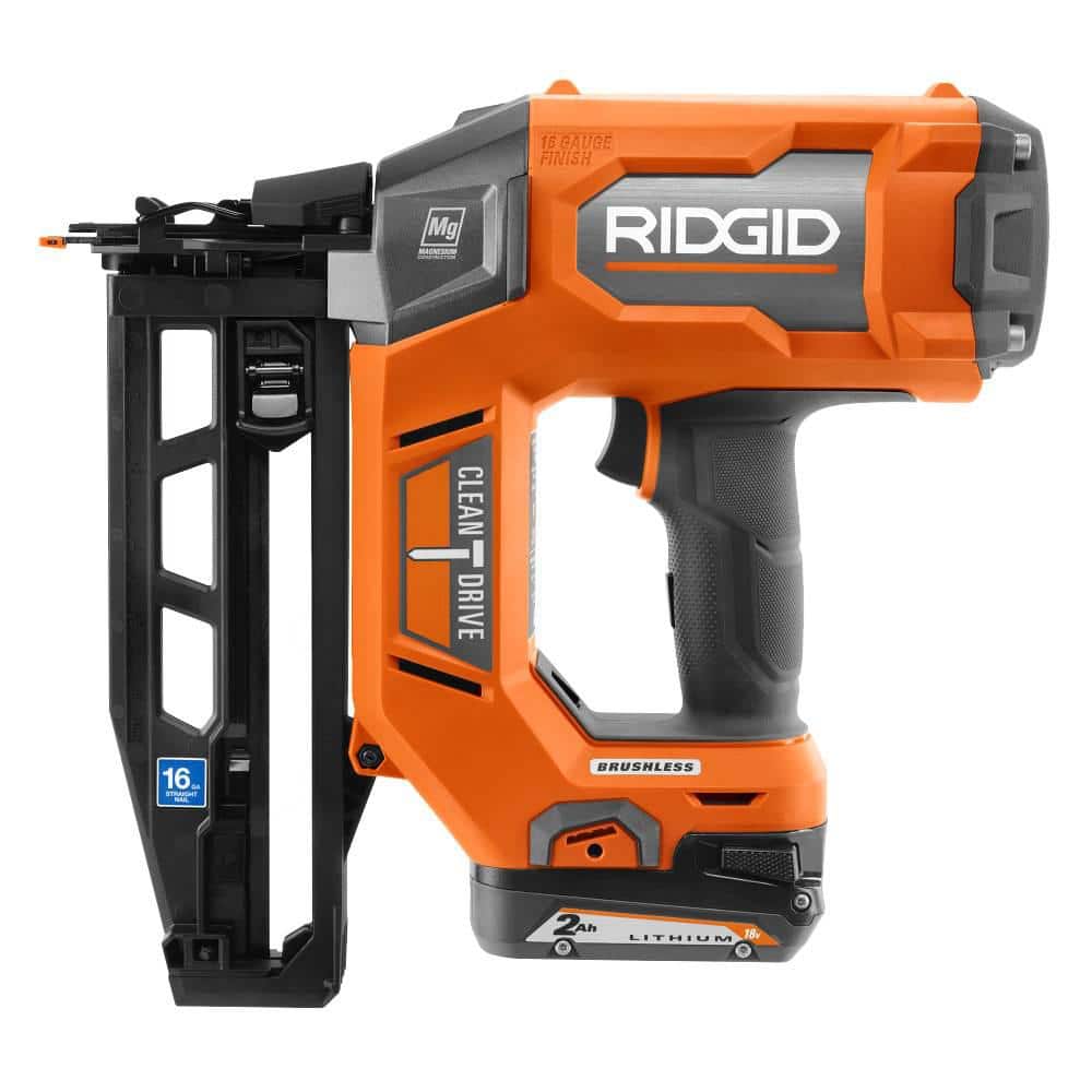 18V Brushless Cordless 16-Gauge 2-1/2 in. Straight Finish Nailer Kit with 2.0 Ah Battery and Charger