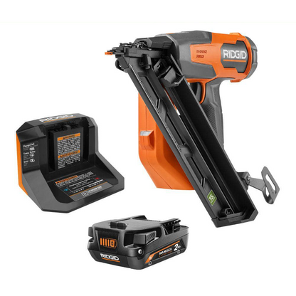 18V Brushless Cordless 15-Gauge Angled Finish Nailer Kit with 2.0Ah MAX Output Battery and Charger