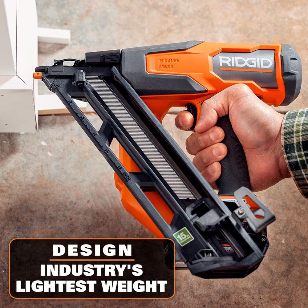 18V Brushless Cordless 15-Gauge Angled Finish Nailer Kit with 2.0Ah MAX Output Battery and Charger