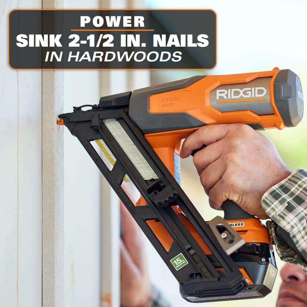 18V Brushless Cordless 15-Gauge Angled Finish Nailer Kit with 2.0Ah MAX Output Battery and Charger