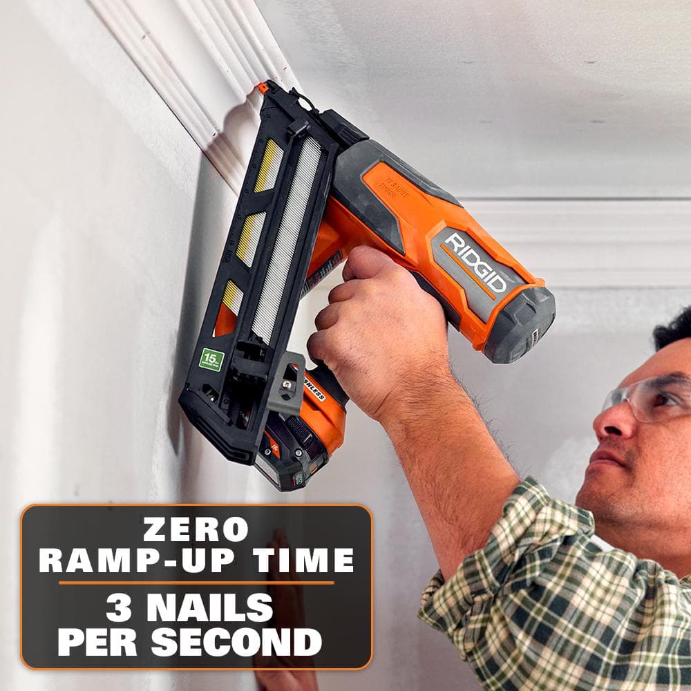 18V Brushless Cordless 15-Gauge Angled Finish Nailer Kit with 2.0Ah MAX Output Battery and Charger