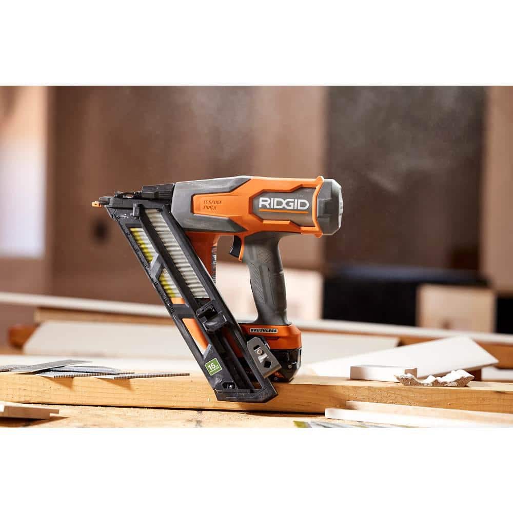 18V Brushless Cordless 15-Gauge Angled Finish Nailer Kit with 2.0Ah MAX Output Battery and Charger
