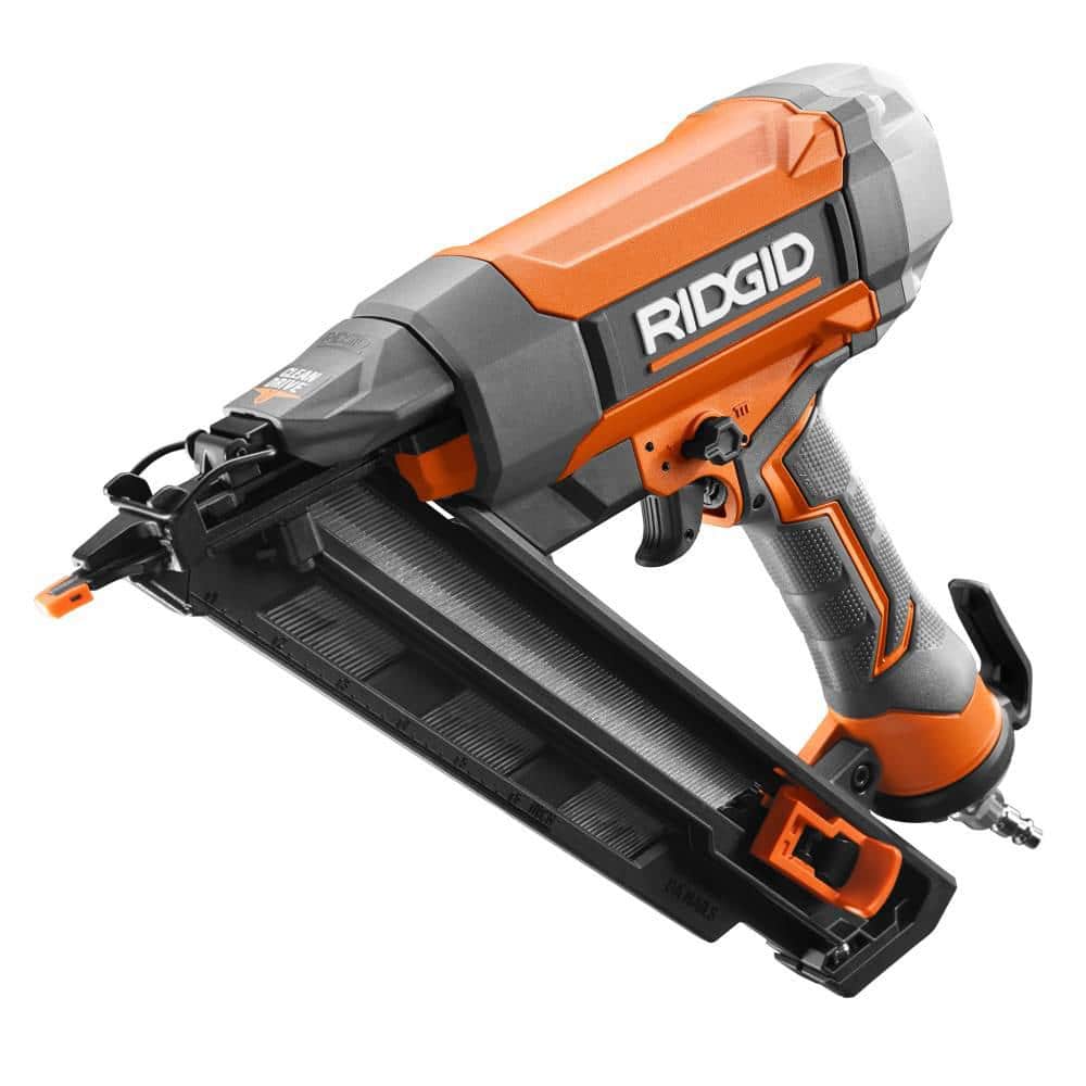 Pneumatic 15-Gauge 2-1/2 in. Angled Finish Nailer with CLEAN DRIVE Technology, and Tool Bag