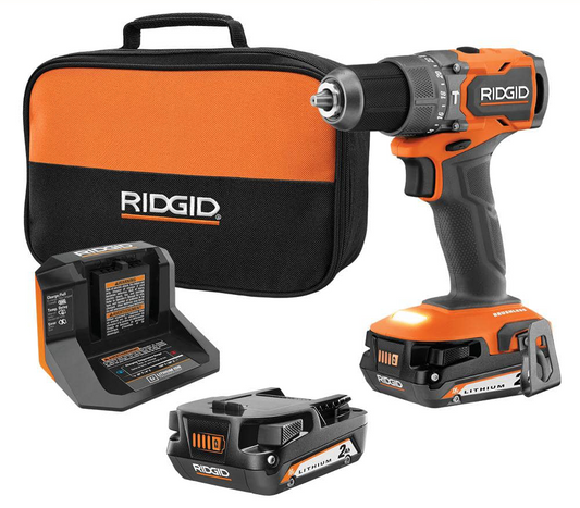 18V SubCompact Brushless Cordless 1/2 in. Hammer Drill Kit with (2) 2.0 Ah Batteries, Charger, and Bag