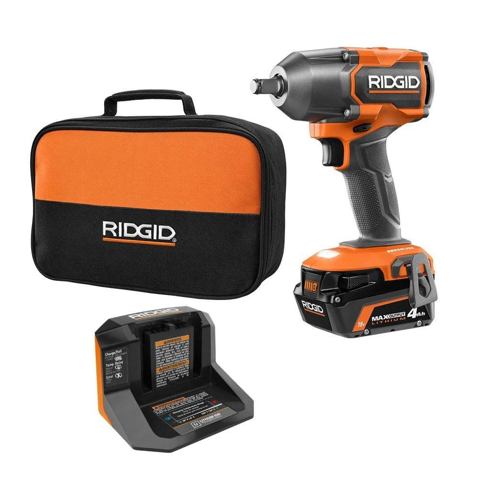 18V Brushless Cordless 1/2 in. Impact Wrench Kit with 4.0 Ah Battery and Charger