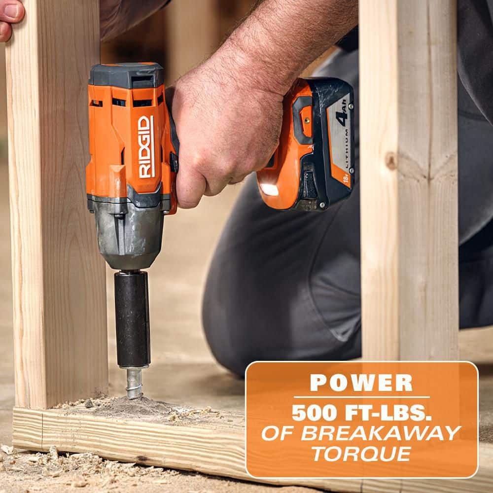 18V Cordless 1/2 in. Impact Wrench Kit with 4.0 Ah Battery and Charger
