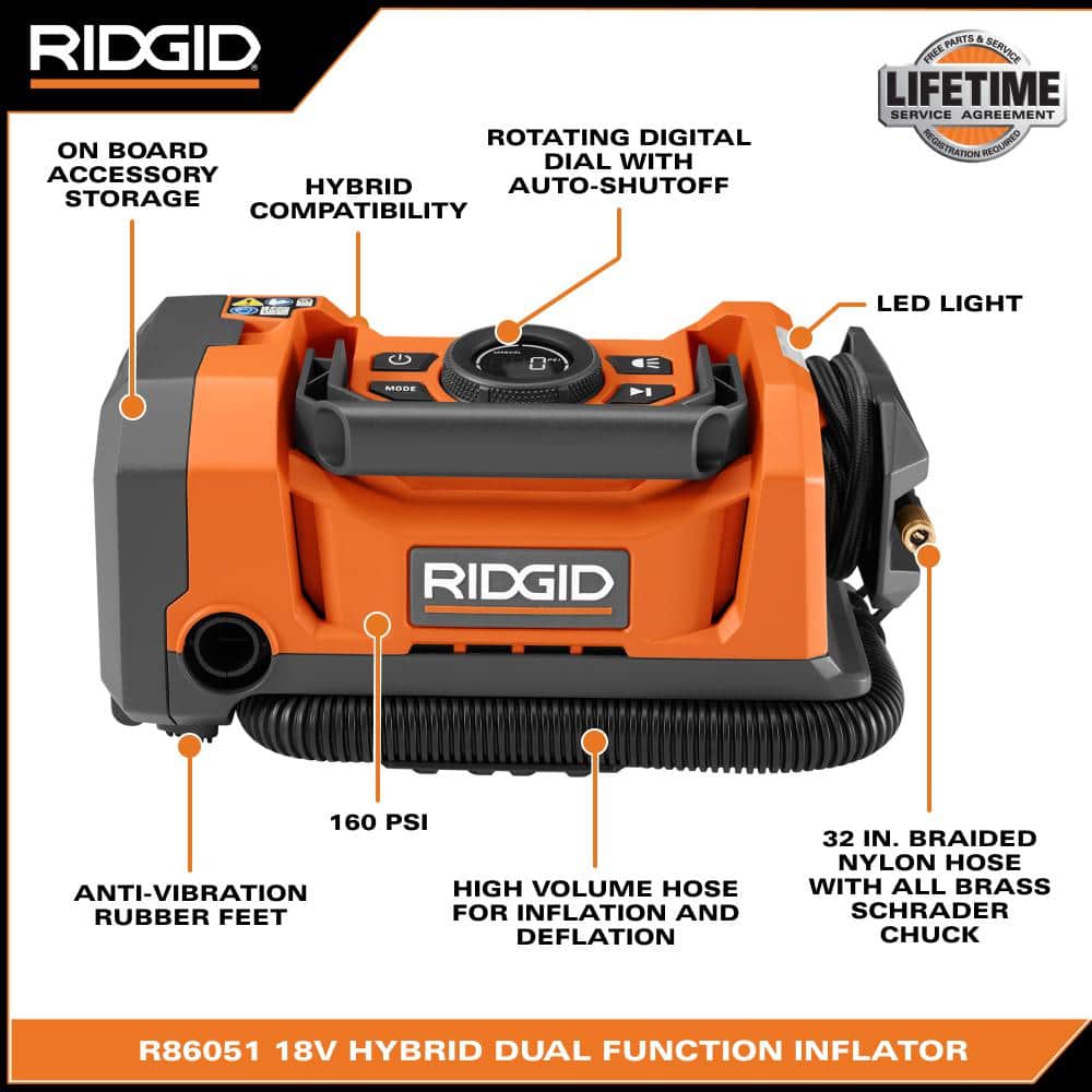 18V Cordless Dual Function Inflator Kit with 2 Ah Battery and Charger