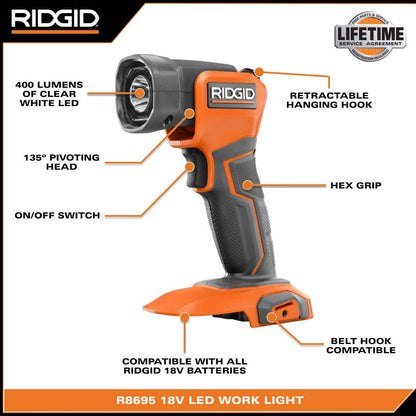 18V Cordless LED Work Light (Tool Only)