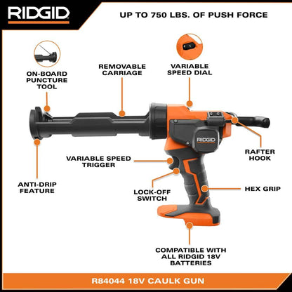 18V Cordless 10 oz. Caulk Gun and Adhesive Gun Kit with (1) 2.0 Ah Battery and Charger