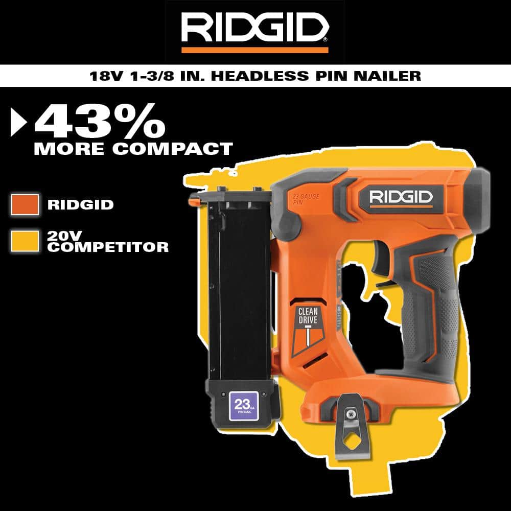 18V Cordless 23-Gauge 1-3/8 in. Headless Pin Nailer (Tool Only)