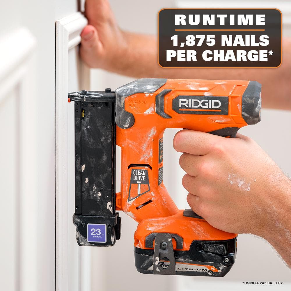 18V Cordless 23 Gauge 1-3/8 in. Headless Pin Nailer Kit with 2.0 Ah Battery and Charger