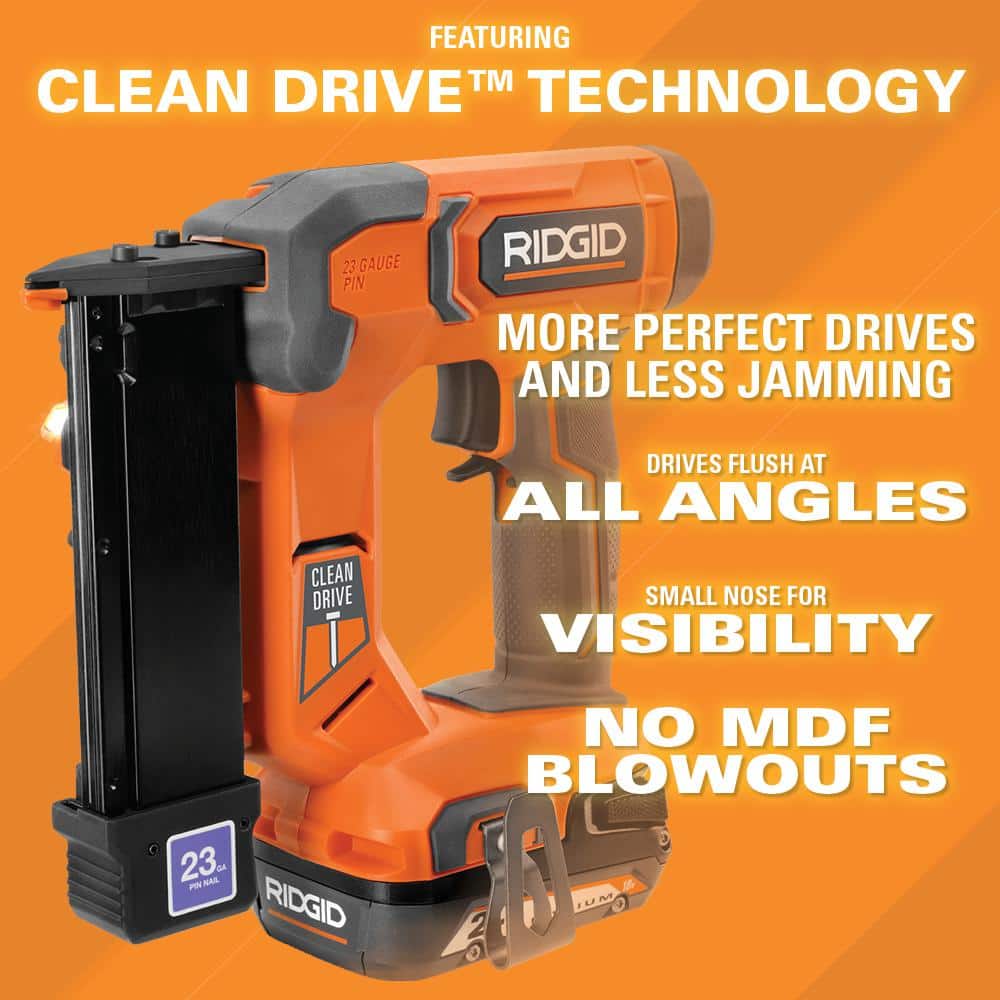 18V Cordless 23 Gauge 1-3/8 in. Headless Pin Nailer Kit with 2.0 Ah Battery and Charger