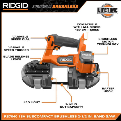 18V SubCompact Brushless Cordless One-Handed Band Saw (Tool Only)