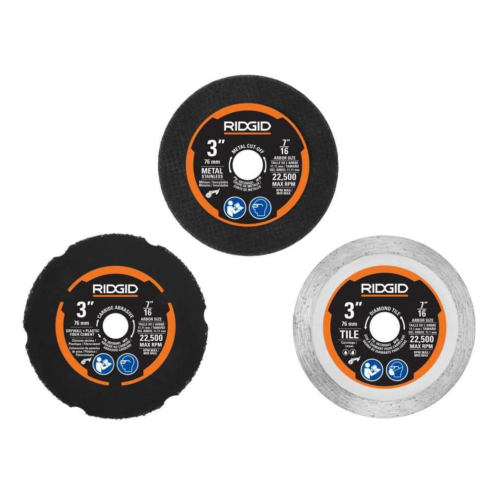 18V SubCompact Brushless Cordless 3 in. Multi-Material Saw Kit with (3) Cutting Wheels, 2.0 Ah Battery, and 18V Charger