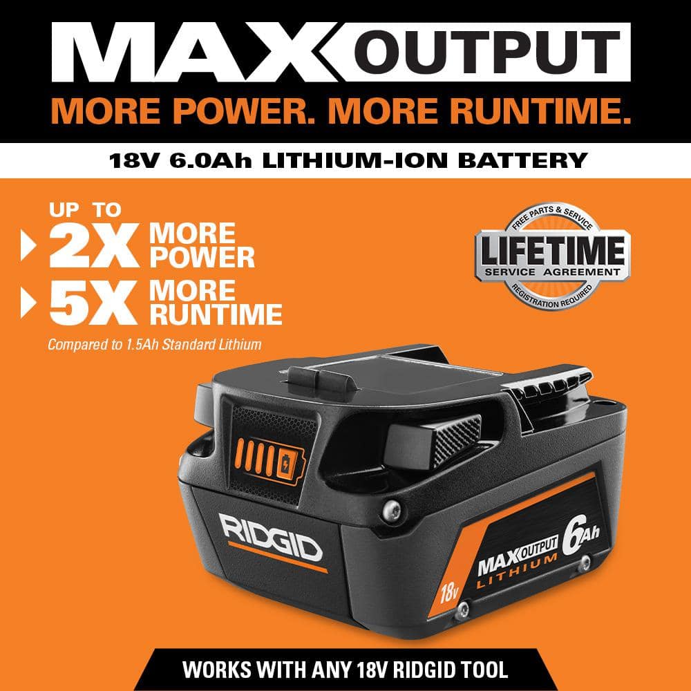 18V 6.0 Ah MAX Output Lithium-Ion Batteries (2-Pack)