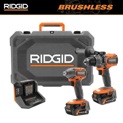 18V Brushless 2-Tool Combo Kit with 6.0 Ah and 4.0 Ah MAX Output Batteries, Charger, and Hard Case