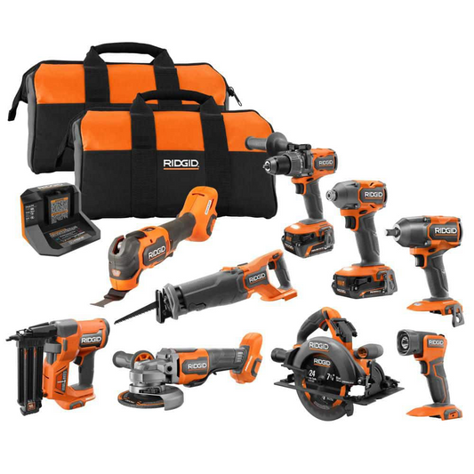 18V Brushless 9-Tool Combo Kit with 6.0 Ah and 2.0 Ah MAX Output Batteries and Charger