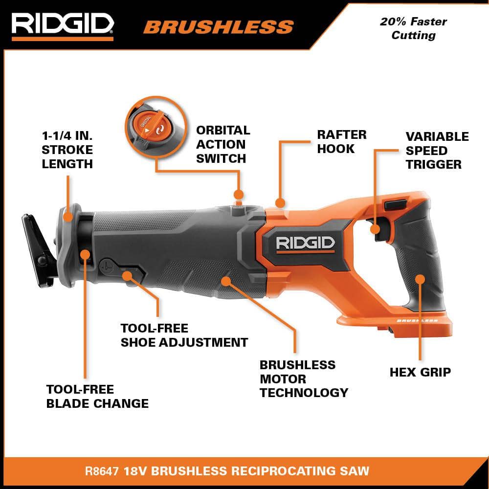 18V Brushless Cordless Reciprocating Saw Kit with (1) 4.0 Ah Battery and Charger
