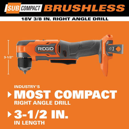 18V SubCompact Brushless Cordless 3/8 in. Right Angle Drill (Tool Only)