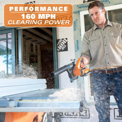 18V Lithium-Ion Cordless Compact Jobsite Blower with Inflator/Deflator Nozzle