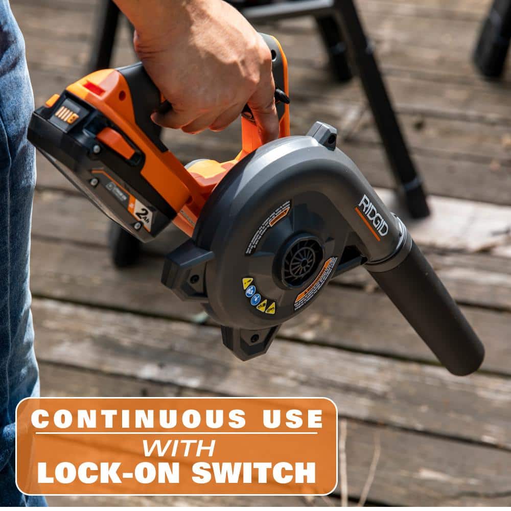 18V Lithium-Ion Cordless Compact Jobsite Blower with Inflator/Deflator Nozzle