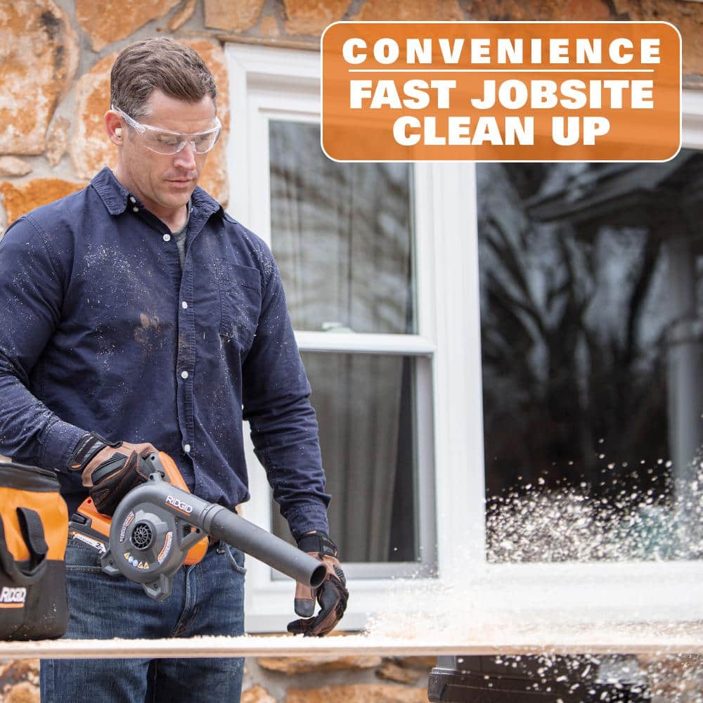 18V Lithium-Ion Cordless Compact Jobsite Blower with Inflator/Deflator Nozzle